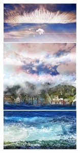 A Cidade e (a invasão d’) as Serras (2013)  (Imagem fotográfica manipulada, impressão sobre tela, 100x 200 cm) 